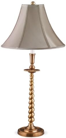 Lighting Enterprises T-6669/6695 Antique Solid Brass Table Lamp with Golden Beige Sewn Shade