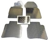 Acura Integra Aluminum Floor Mats 90-93 - Option: Front Mats Only; Border: 3D Clear border