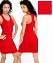 Racerback Dress, Red, Large