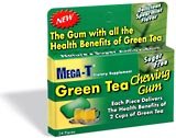Mega-T Green Tea Chewing Gum, Delicious Spearmint Flavor, 12 pieces (Pack of 12)