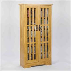 Leslie Dame 48 Tall CD,DVD Wall Rack Media Storage Cabinet in Oak