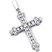 14Kt White Gold Diamond Feminine Cross Pendant