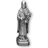 Fine Pewter Saint Catherine of Siena 3.5-inch Statue and Prayer Card