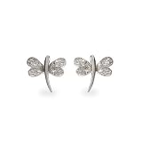 Pave CZ Dragonfly Sterling Silver Earrings