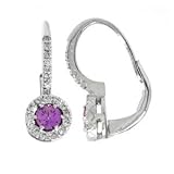 MASTINI 14k White Gold, Pink Sapphire & Diamond Hoop Earrings thumbnail