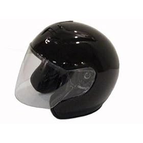 3/4 Shell Black DOT Motorcycle Helmet