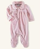 Ralph Lauren Baby Girl Solid Velour Coverall