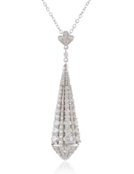 CZ by Kenneth Jay Lane "Vintage Collection" 9 cttw Deco Tear Drop Pendant Necklace