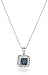 Amazon Collection Sterling Silver Colored Diamond Accent Square Pendant Necklace