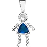 Genuine IceCarats Designer Jewelry Gift 14K White Gold Girl Pendant W/Cz & Trillion Imitation Birhtstone. December Girl Pendant W/Cz & Trillion Imitation Birhtstone In 14K White Gold