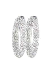 14K White Gold 4.19cttw Round Shaped White Brilliant Diamond Earrings