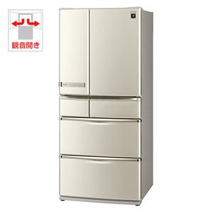 シャープ 560L 6ドア ノンフロン冷蔵庫（リーフゴールド）SHARP プラズマクラスター冷蔵庫 SJ XF56S N