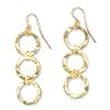 14k Gold Vermeil Hammered Circle Dangle Earrings