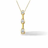 1/4 Carat Pear Shape Three Stone Pendant in 14K white gold.