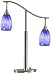 Medici 2 Light Lagoon Blue Desk Lamp in Brushed Steel Finish