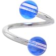Layered Striped Dark Blue Spiral Twister Belly Ring