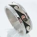 Southwestern 14kt Gold and Silver Wave Design Ring by Native American Navajo Artist Skeets, Size 5 1/2, #2421