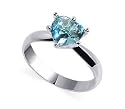 Sterling Silver Heart Solitaire Aquamarine Ring Size 5 to 9