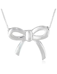 Sterling Silver Bow Pendant Necklace, 18"