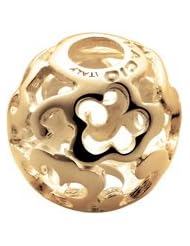 Bacio Mosaico Italy Sterling Silver Gold Color Flower Decorative Bead Charm