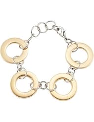 Stainless Steel Circle Link Bracelet 07.50 Inch Gold Immerse lating Fb194