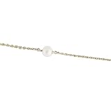 14K Yellow Gold Enviable Cultured White Pearl Station Bracelet
