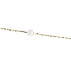 14K Yellow Gold Enviable Cultured White Pearl Station Bracelet