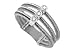 18K White Gold Matte-Finish Triple-Strand Hand-Woven Mesh Ring, Enhanced with Bezel-Set Diamonds.