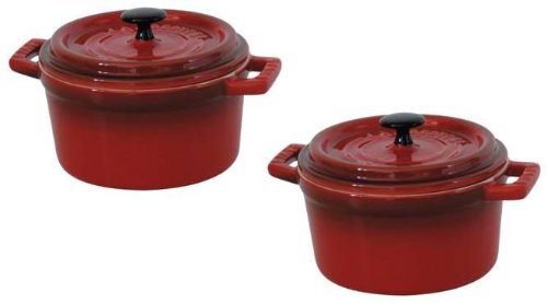 Staub セラミックココットラウンド12cm 2pcsセット レッド 40509-674
