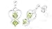 Round Princess Cut Peridot Drop Earrings Sterling Silver