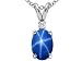 Jewelry : 1.73 cts Lab Created Star Sapphire and Genuine Diamond Pendant - 14kt White or Yellow Gold