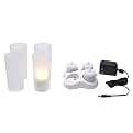 4pk Rechargeable Votive w/Holder - White