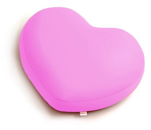 Mogu Big Heart 20-by-24-Inch Decorative Pillow, Pink