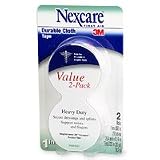 Nexcare Durable Cloth Carded 1 Inch Wide First Aid Tape, 10 Yard Roll, 2 Count Boxes