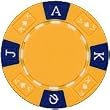 Clay Composite Tri Color Ace King Poker Chips 25 11.5 gram Yellow Poker Chips