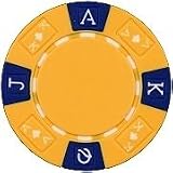 Clay Composite Tri Color Ace King Poker Chips 25 11.5 gram Yellow Poker Chips