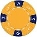 Clay Composite Tri Color Ace King Poker Chips 25 11.5 gram Yellow Poker Chips