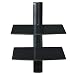 Levv WM2SB Blue Ray Digi Box Wall Mount with Two Shelves - Black Glass  and Aluminium