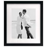 Malden Linear Wood Matted 8-By-10 Black Picture Frame
