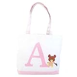 くまのがっこう アルファベットトートバッグ ピンク/A