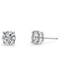 Victoria Kay IGI Certified 1/2cttw White Diamond Brilliant Round-Cut Stud Earrings in 14k White Gold (1/2cttw, I-J Color, I1-I2 Clarity)