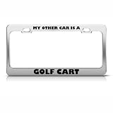 My Other Car Is A Golf Cart Metal License Plate Frame Tag Holder