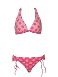 Surfside Pink Polka Dot Tunnel Sidetie Bikini M