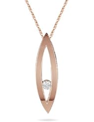0.10 Cts Diamond Solitaire Pendant in 10K Pink Gold