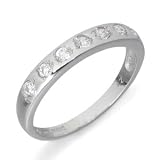 Image of Nine Carat White Gold Cubic Zirconia Eternity Ring