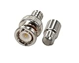 BNC Male 2pc Crimp-On RG6 Coax Connector Pack of 10