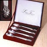 Acorn Spoons Set 4 Velvet Box