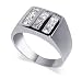 .925 Sterling Silver Mens Band Cubic Zirconia Ring