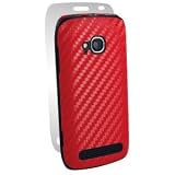 Nokia Lumia 710 Cell Phone Red Carbon Fiber Texture Full Body Shield Guard Cover - INCLUDES 1 BACK AND 1 SCREEN PROTECTOR