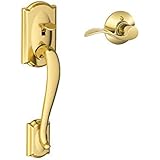 Camelot Front Entry Handle Accent Left-Handed Interior Lever (Bright Brass) FE285 CAM 505 ACC 605 LH